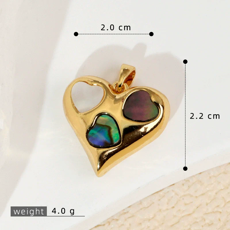 Wholesale Shell Necklace Pendant With Copper Plated Geometric Moon Red Star And Heart Shape Accessories - Image 10
