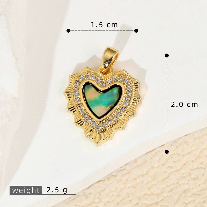 Wholesale Shell Necklace Pendant With Copper Plated Geometric Moon Red Star And Heart Shape Accessories - Image 12