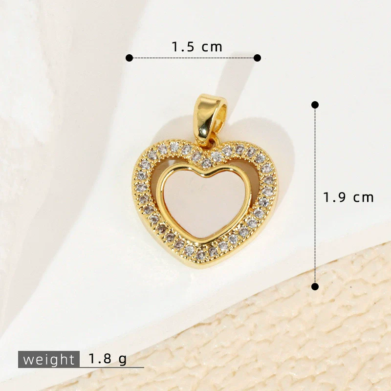 Wholesale Shell Necklace Pendant With Copper Plated Geometric Moon Red Star And Heart Shape Accessories - Image 13