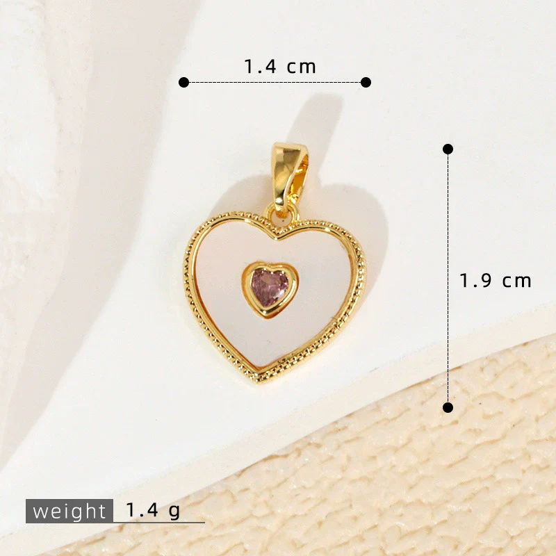 Wholesale Shell Necklace Pendant With Copper Plated Geometric Moon Red Star And Heart Shape Accessories - Image 15