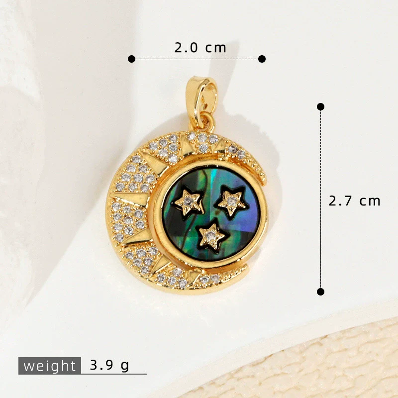 Wholesale Shell Necklace Pendant With Copper Plated Geometric Moon Red Star And Heart Shape Accessories - Image 17