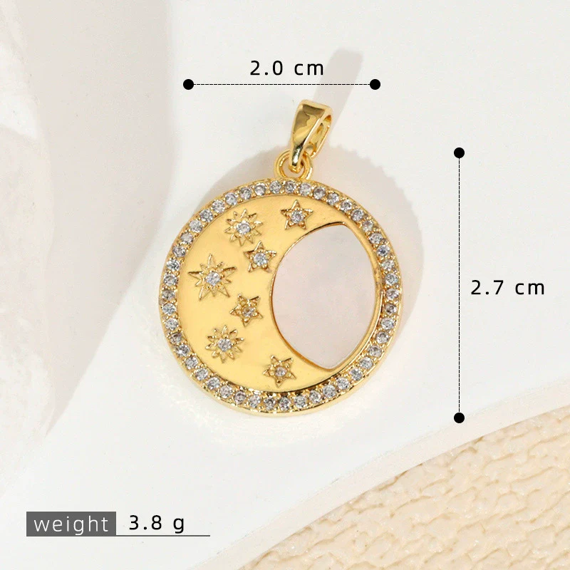 Wholesale Shell Necklace Pendant With Copper Plated Geometric Moon Red Star And Heart Shape Accessories - Image 18