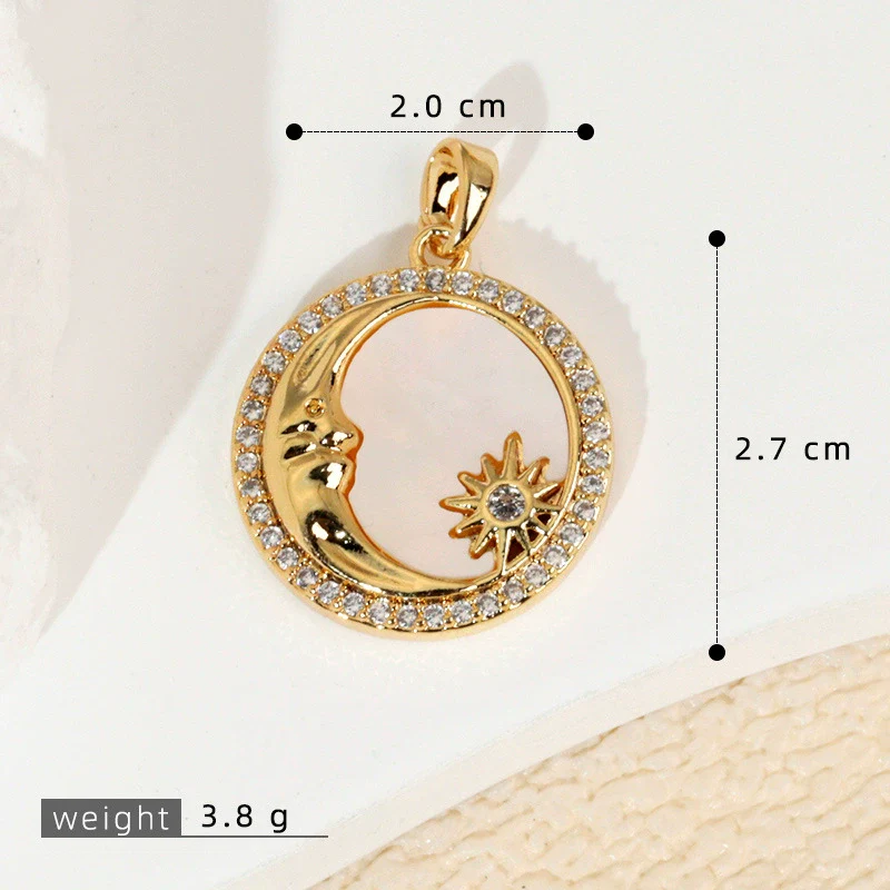 Wholesale Shell Necklace Pendant With Copper Plated Geometric Moon Red Star And Heart Shape Accessories - Image 19
