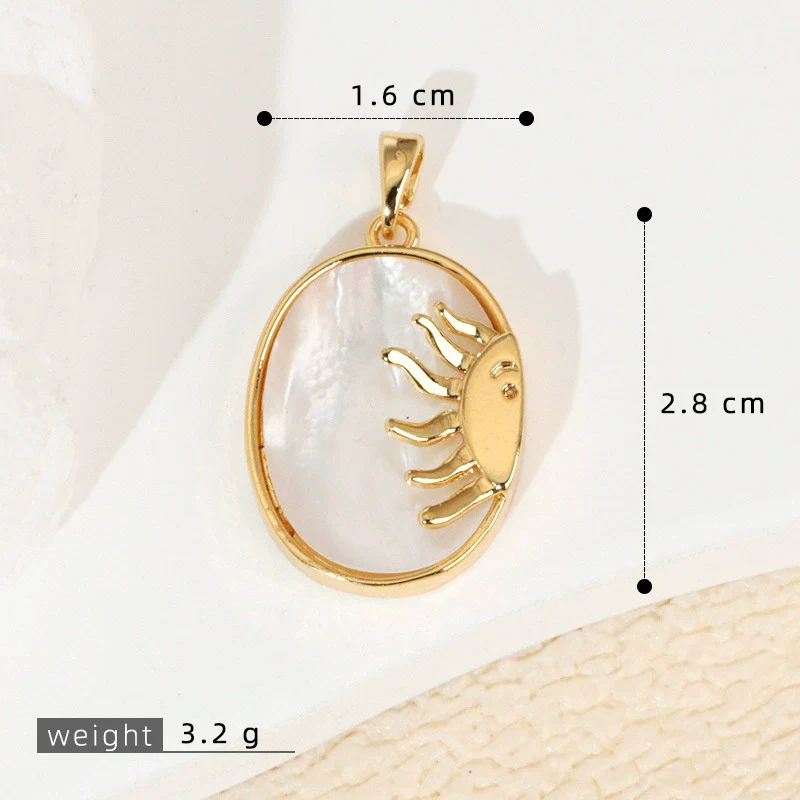 Wholesale Shell Necklace Pendant With Copper Plated Geometric Moon Red Star And Heart Shape Accessories - Image 21