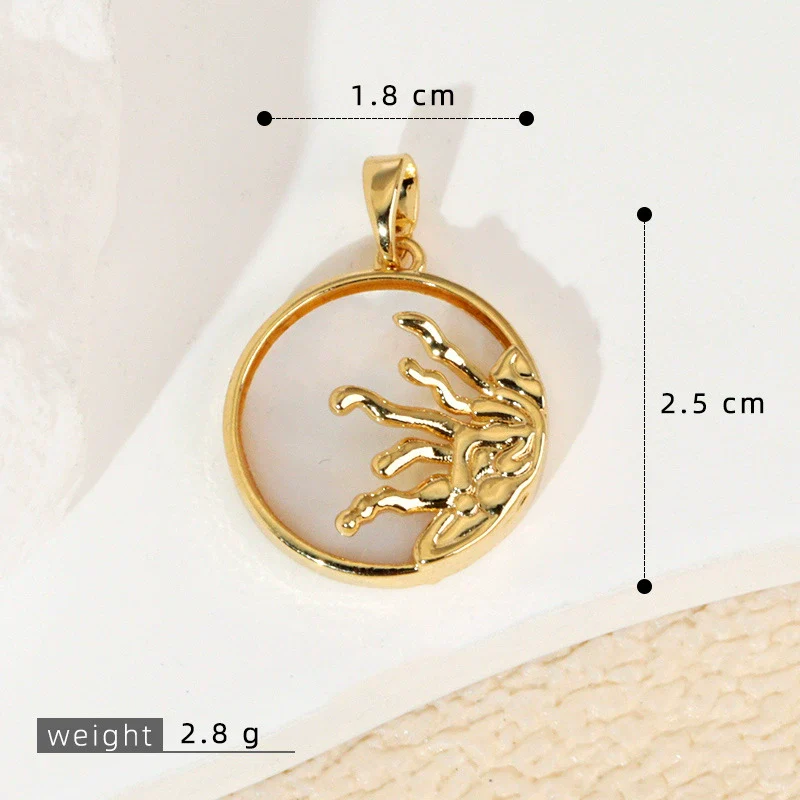 Wholesale Shell Necklace Pendant With Copper Plated Geometric Moon Red Star And Heart Shape Accessories - Image 22