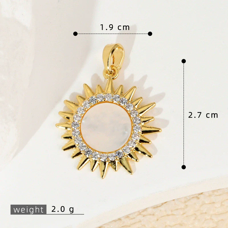 Wholesale Shell Necklace Pendant With Copper Plated Geometric Moon Red Star And Heart Shape Accessories - Image 23