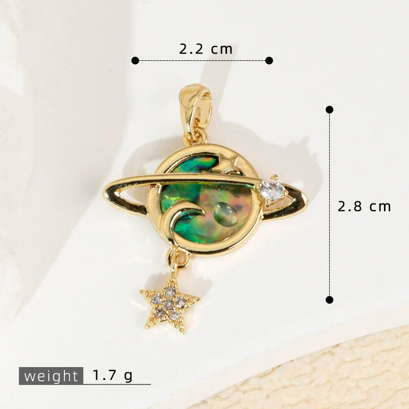 Wholesale Shell Necklace Pendant With Copper Plated Geometric Moon Red Star And Heart Shape Accessories - Image 27