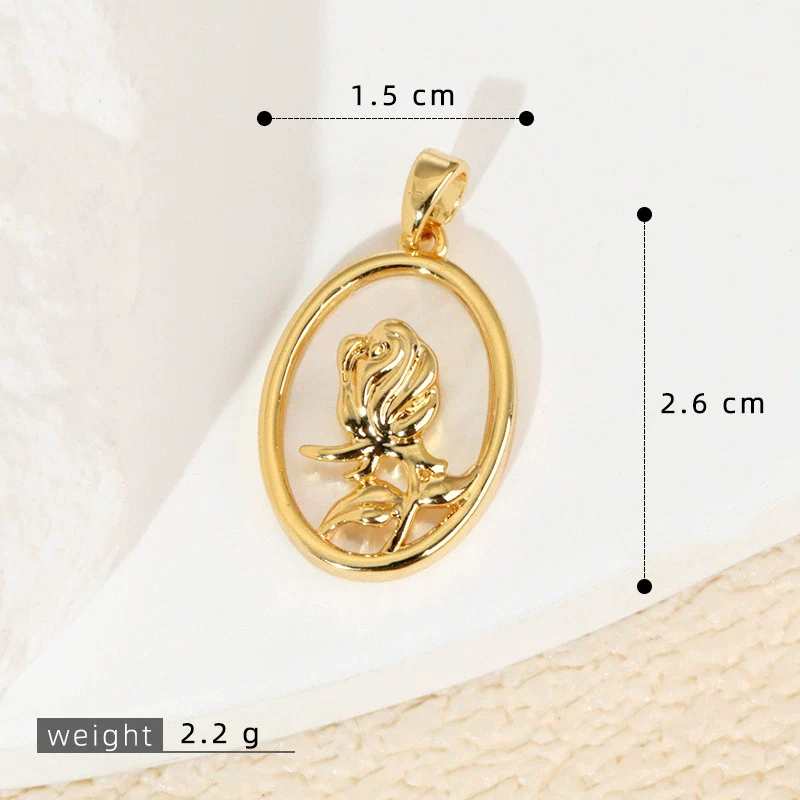 Wholesale Shell Necklace Pendant With Copper Plated Geometric Moon Red Star And Heart Shape Accessories - Image 34