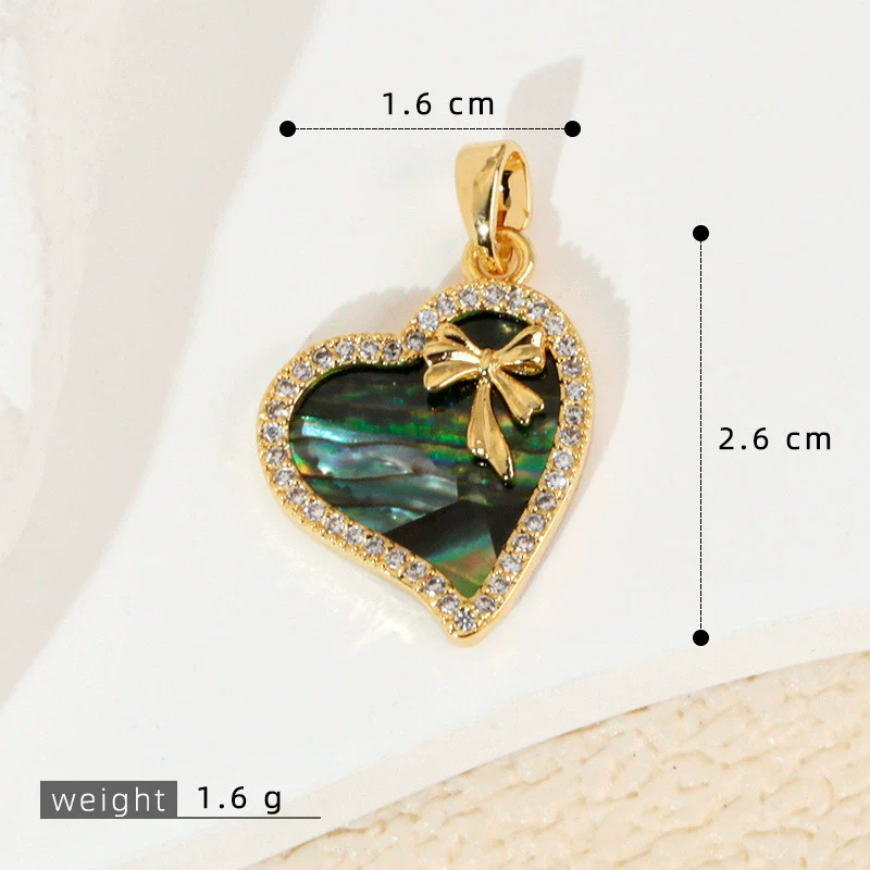 Wholesale Shell Necklace Pendant With Copper Plated Geometric Moon Red Star And Heart Shape Accessories - Image 6