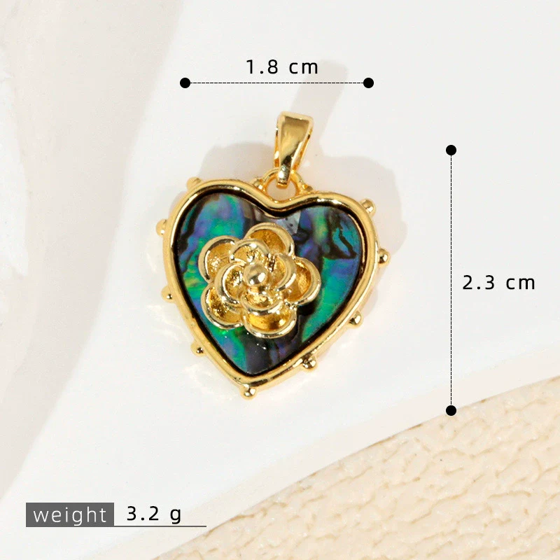 Wholesale Shell Necklace Pendant With Copper Plated Geometric Moon Red Star And Heart Shape Accessories - Image 8