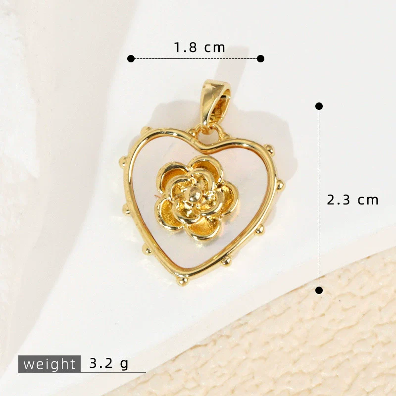 Wholesale Shell Necklace Pendant With Copper Plated Geometric Moon Red Star And Heart Shape Accessories - Image 9