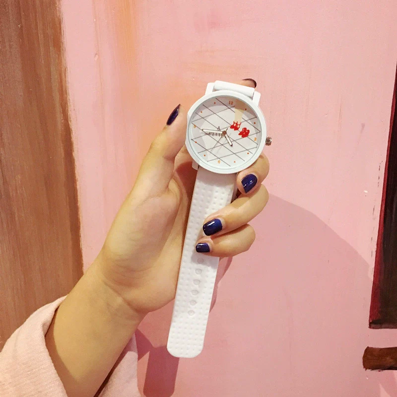 Wholesale Silicone Alloy Female Student Cartoon Round Watch With Stainless Steel Clasp - Image 6