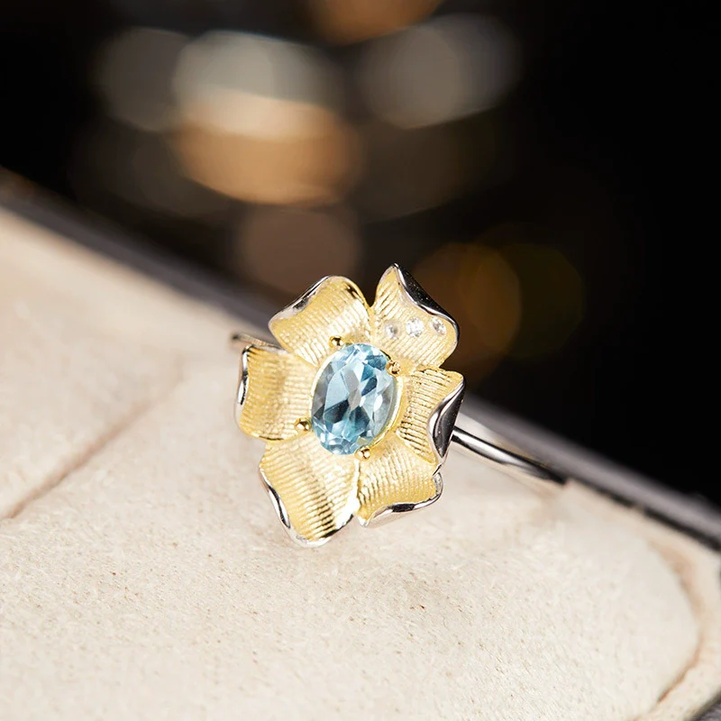 Wholesale Silver Finger Ring Geometric Flower Design For Women - Image 7