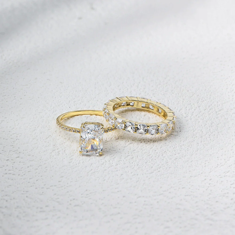 Wholesale Silver Geometric Diamond Cut Zircon Set Ring For Women - Image 3