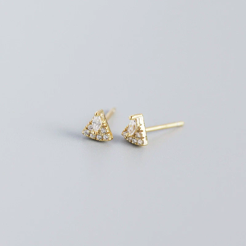 Wholesale Silver Geometric Fanshaped Earrings For Women With Electroplating - Image 6