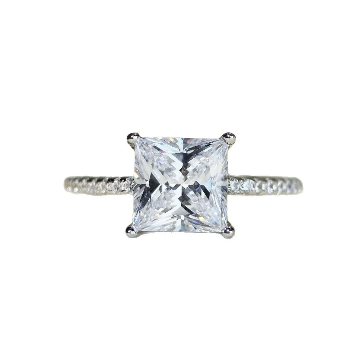 Wholesale Silver Moissanite Ring With Geometric Shape And Electroplating For Women - Image 5