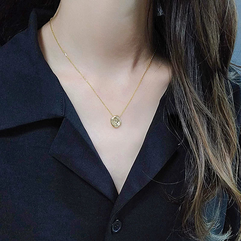Wholesale Silver Necklace Women's Geometric Irregular Design Electroplating Cross Chain - Image 4