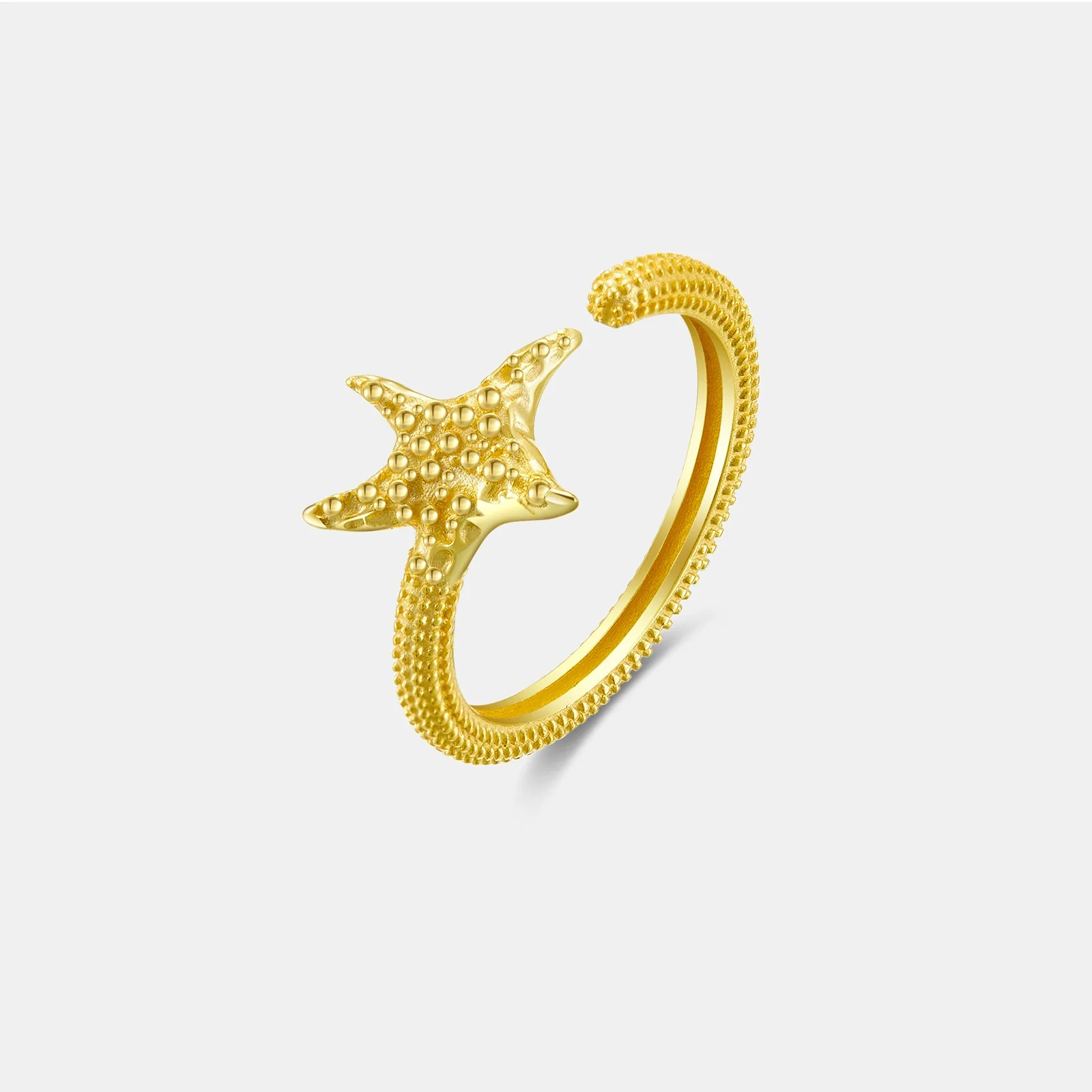 Wholesale Silver Starfish Ring Electroplated Platinum 18K Gold Adjustable Geometric Design For Women - Image 7