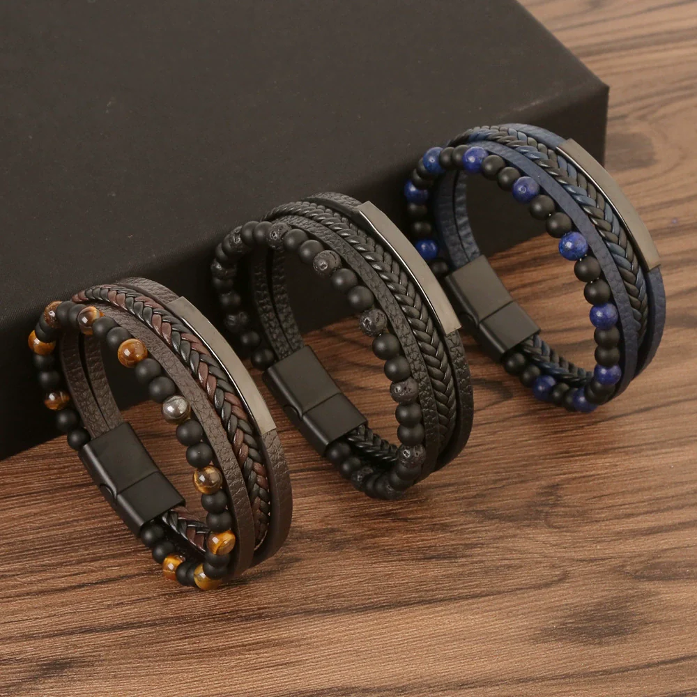 Wholesale Simple Alloy Handwoven Electroplated Pendant Bracelet Jewelry For Men And Women