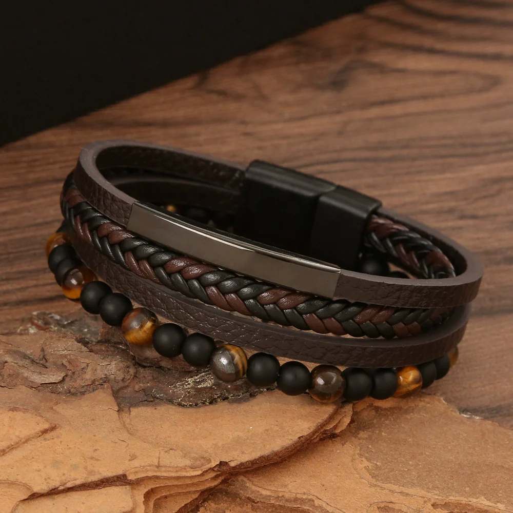 Wholesale Simple Alloy Handwoven Electroplated Pendant Bracelet Jewelry For Men And Women - Image 2
