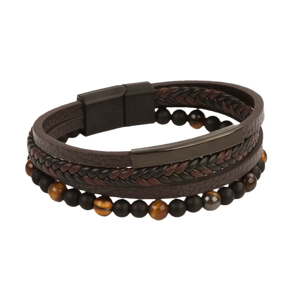 Wholesale Simple Alloy Handwoven Electroplated Pendant Bracelet Jewelry For Men And Women - Image 4