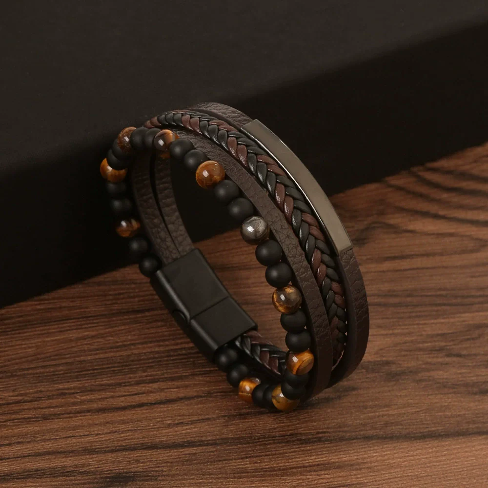Wholesale Simple Alloy Handwoven Electroplated Pendant Bracelet Jewelry For Men And Women - Image 5