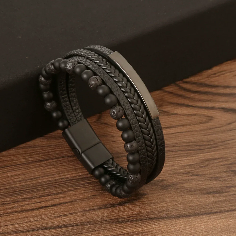 Wholesale Simple Alloy Handwoven Electroplated Pendant Bracelet Jewelry For Men And Women - Image 6