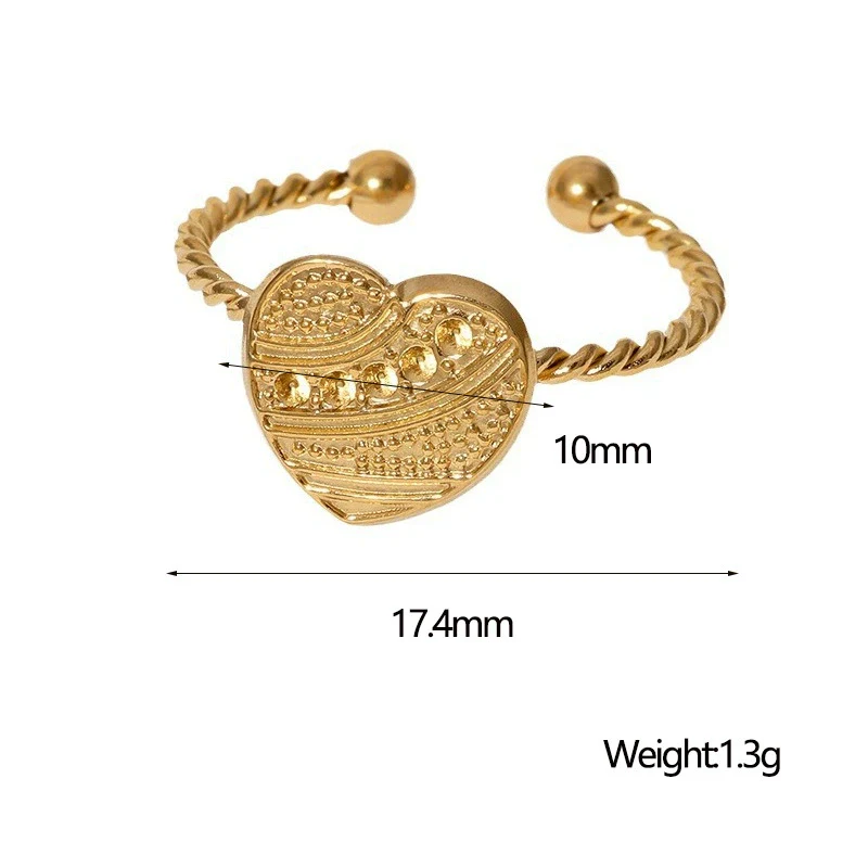 Wholesale Simple Electroplated Stainless Steel Heart Shape Ring Jewelry For Women - Image 5