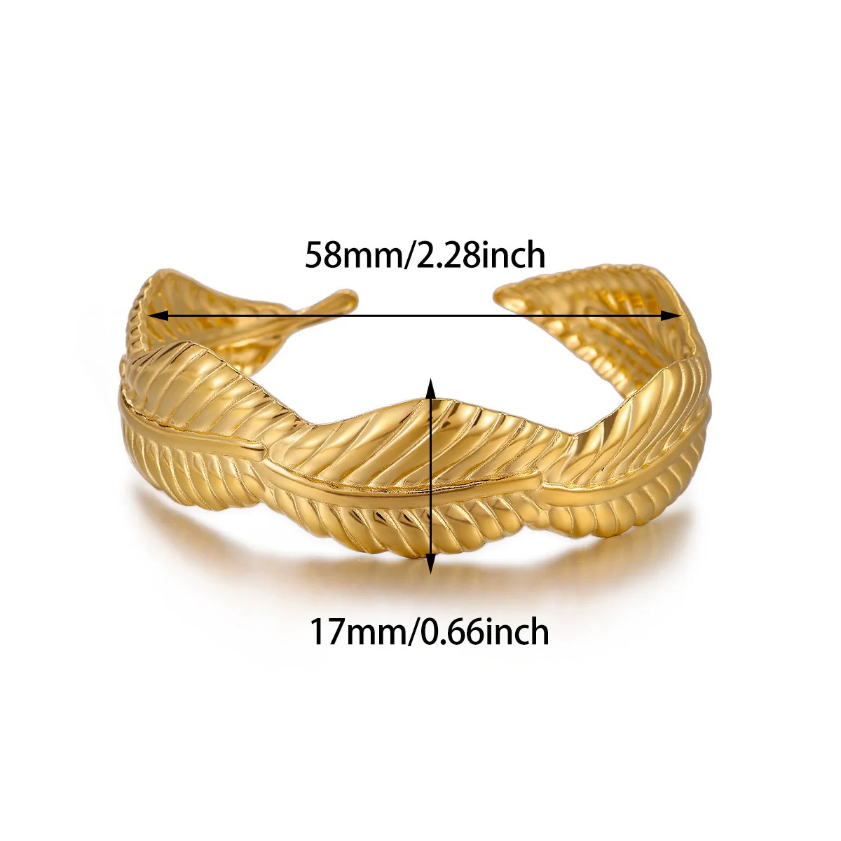 Wholesale Simple Geometric Circle Stainless Steel Gold Electroplated Doublelayer Glossy Metallic Opening Adjustable Bracelet - Image 9