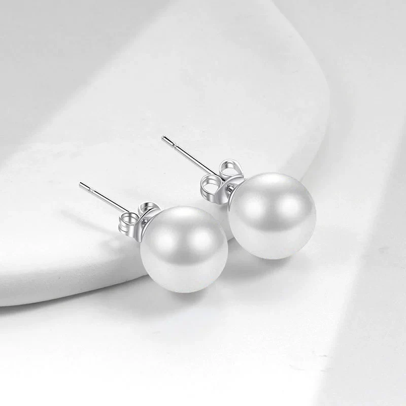 Wholesale Simple Geometric Copper Pearl Earrings With Electroplating - Image 4