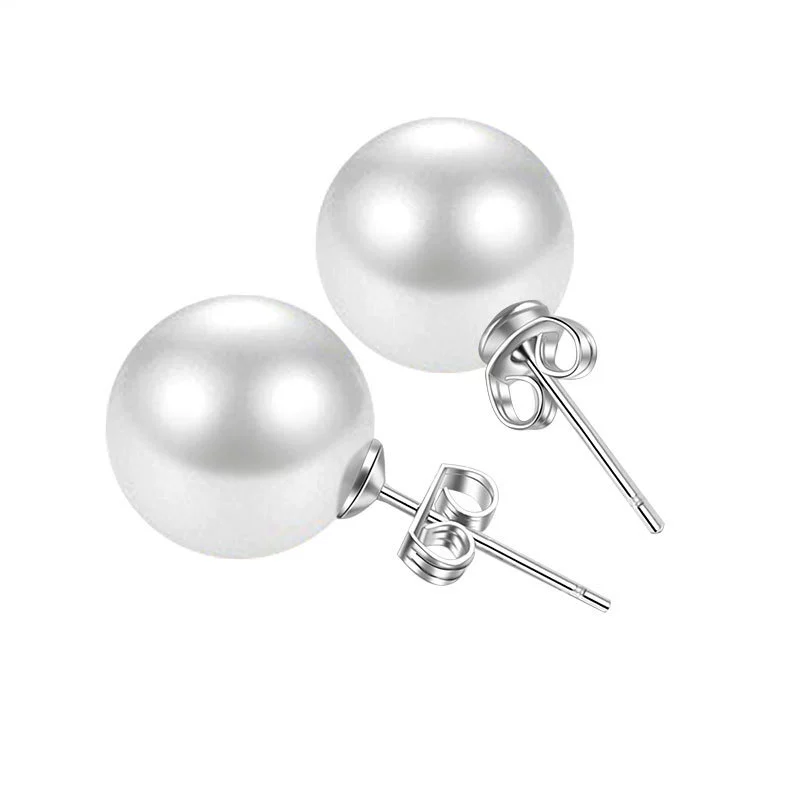 Wholesale Simple Geometric Copper Pearl Earrings With Electroplating - Image 5