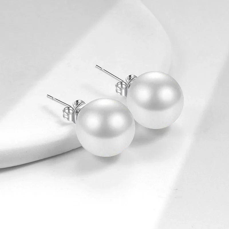 Wholesale Simple Geometric Copper Pearl Earrings With Electroplating - Image 6