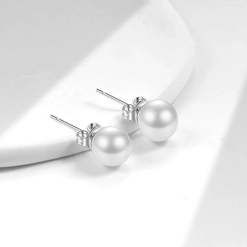 Wholesale Simple Geometric Copper Pearl Earrings With Electroplating - Image 8