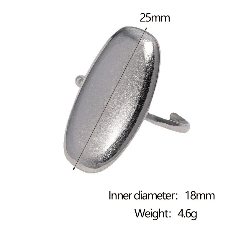 Wholesale Simple Geometric Electroplated Stainless Steel Open Ring For Women - Image 7