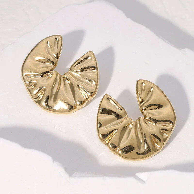 Wholesale Simple Geometric Stainless Steel Electroplated Earrings For Women - Image 2