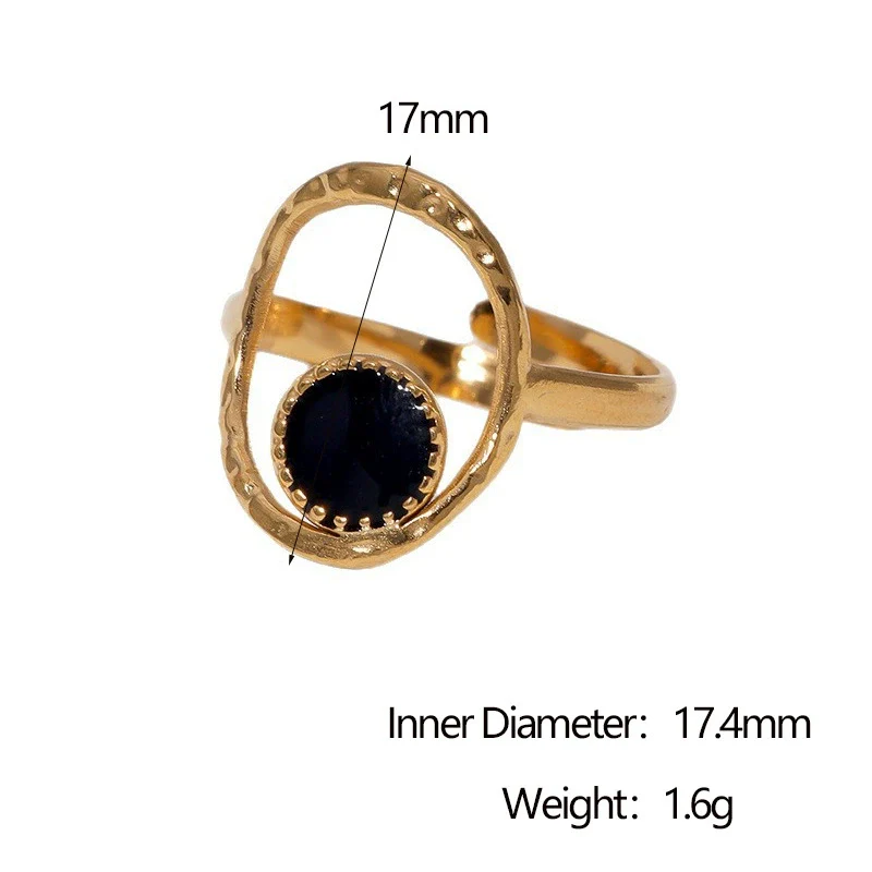 Wholesale Simple Geometric Stainless Steel Electroplated Open Ring Jewelry For Women - Image 8