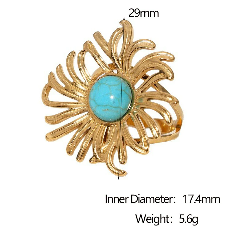 Wholesale Simple Geometric Stainless Steel Electroplated Open Rings For Women - Image 7
