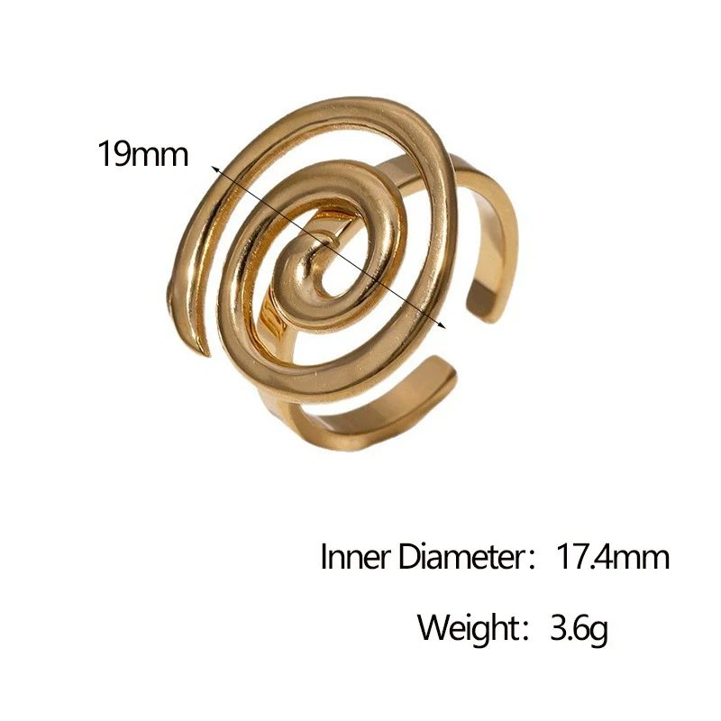Wholesale Simple Geometric Stainless Steel Electroplated Ring For Women - Image 5