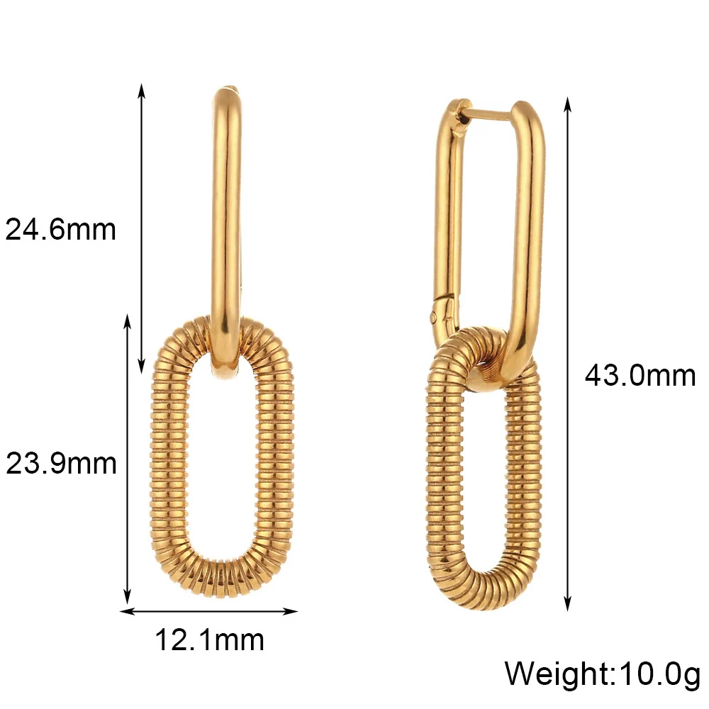 Wholesale Simple Geometric Ushaped Stainless Steel 18K Gold Plated Earrings For Women - Image 2