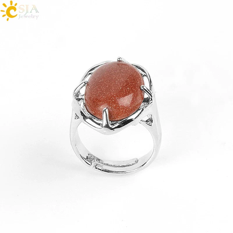 Wholesale Simple Metal Jewelry With Natural Crystal And Copper Oval Air Claw Ring - Image 13