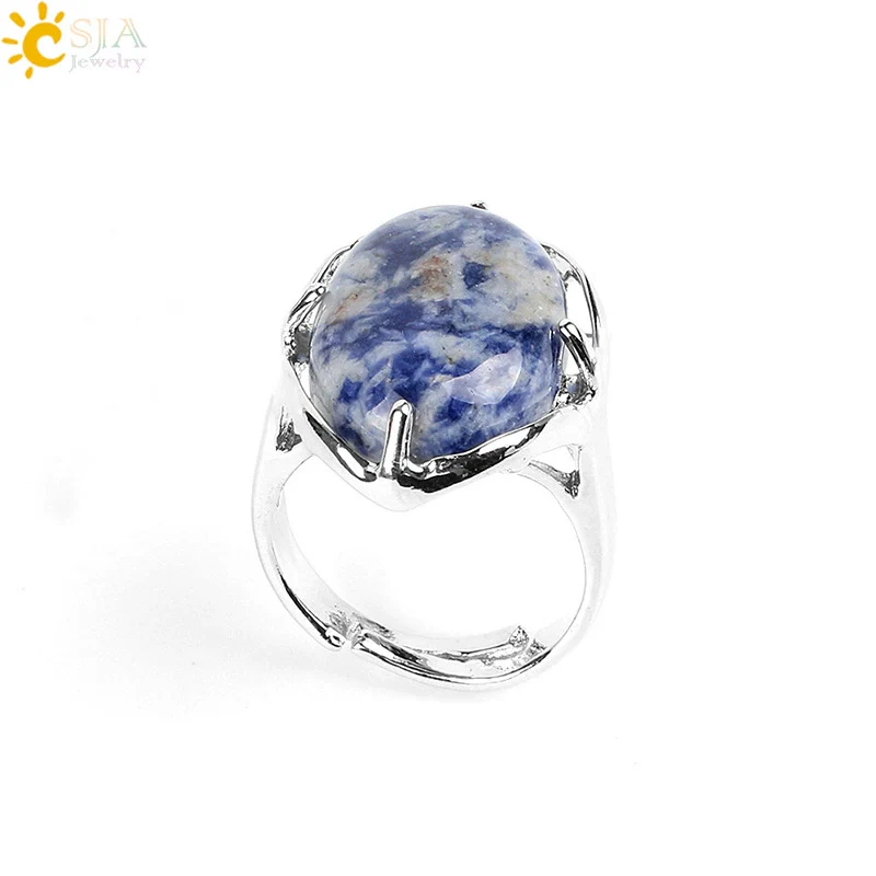 Wholesale Simple Metal Jewelry With Natural Crystal And Copper Oval Air Claw Ring - Image 17