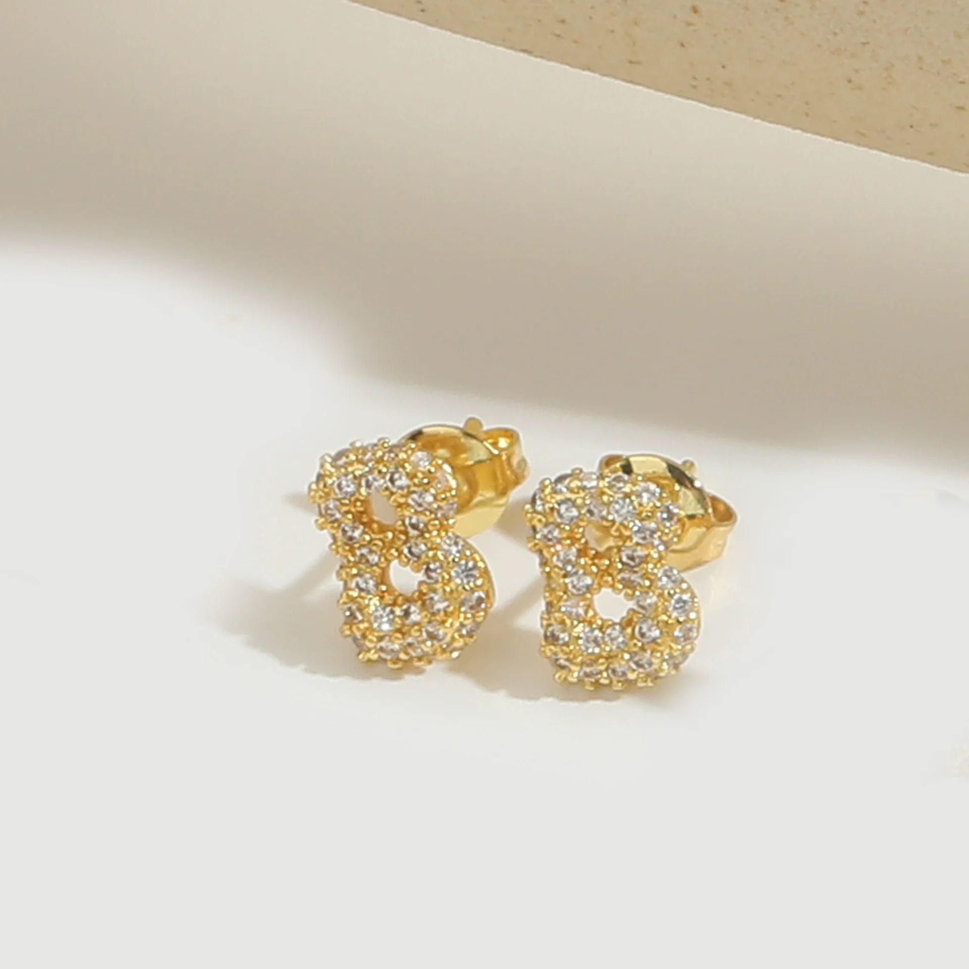 Wholesale Simple Microinlaid Zircon Geometric Copper Earrings For Women With Electroplating - Image 7