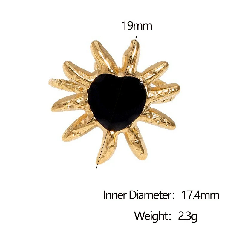 Wholesale Simple Minimalist Electroplated Stainless Steel Heart Shape Open Ring Women's Jewelry - Image 6