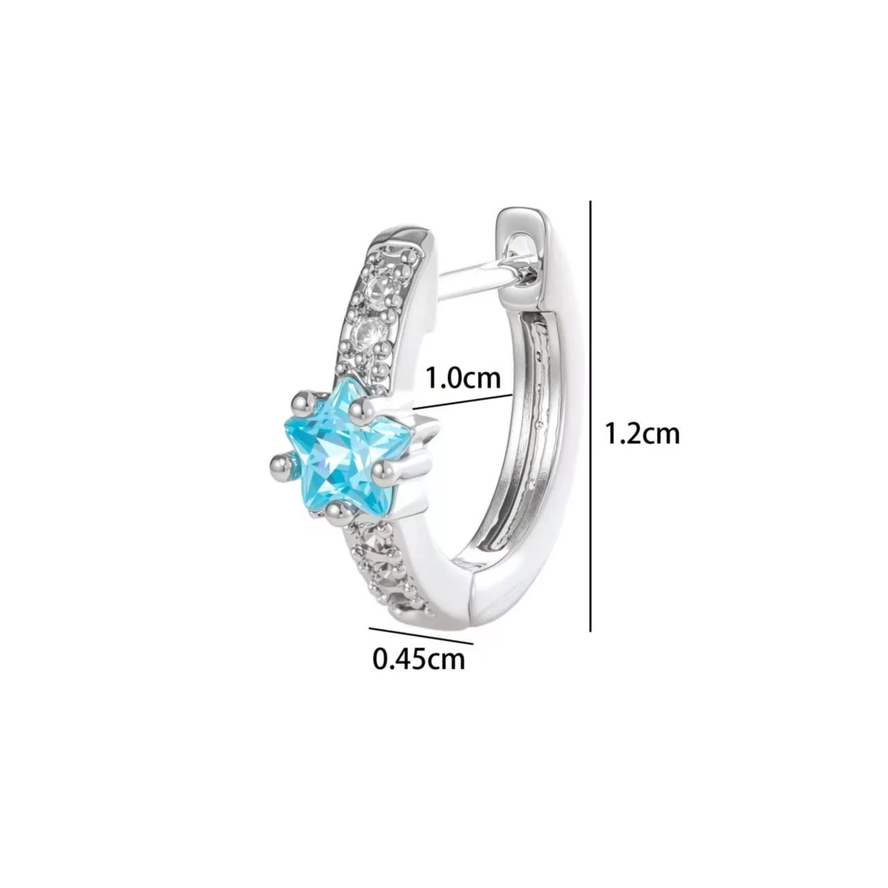 Wholesale Simple Niche Ins Style Geometric Fivepointed Star Zircon Inlaid Copper Earrings - Image 3