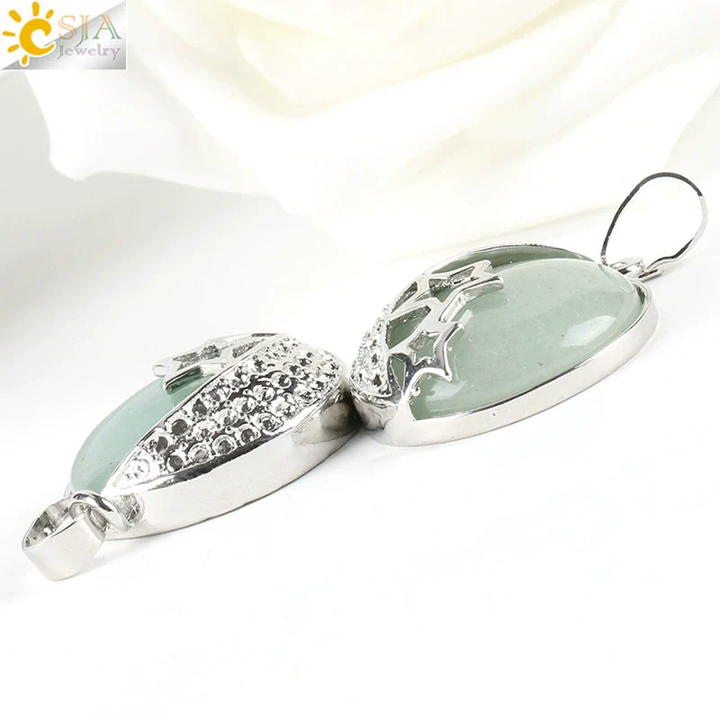 Wholesale Simple Style Natural Semiprecious Stone And Copper Accessories Pendant Necklace With Hollow Back Round Moon Star Design For Women - Image 3