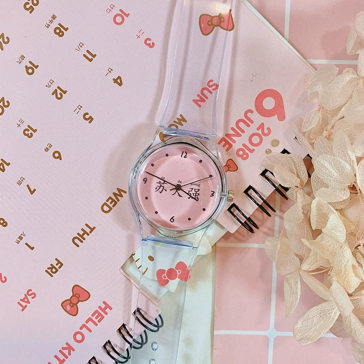 Wholesale Simple Transparent Cartoon Style Plastic And Silicone Watch With Heart Shape For Girls - Image 15