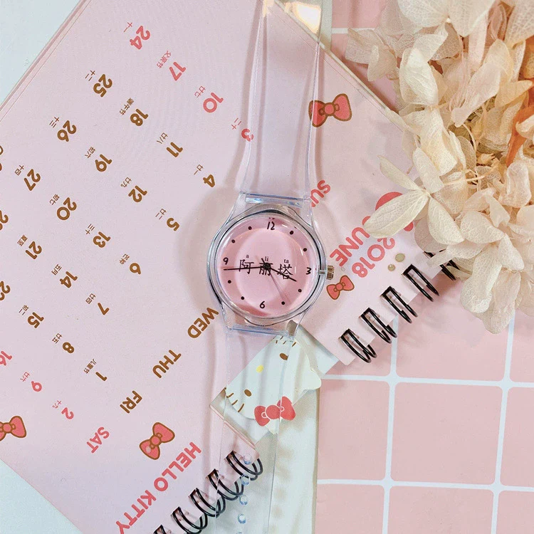 Wholesale Simple Transparent Cartoon Style Plastic And Silicone Watch With Heart Shape For Girls - Image 7