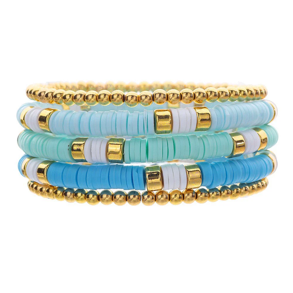 Wholesale Soft Clay Copper Beads Acrylic Geometric Handmade Unisex Bracelet - Image 30