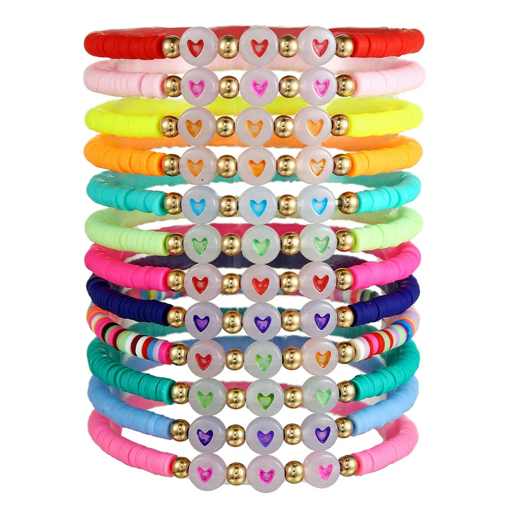 Wholesale Soft Clay Copper Beads Acrylic Geometric Handmade Unisex Bracelet - Image 9