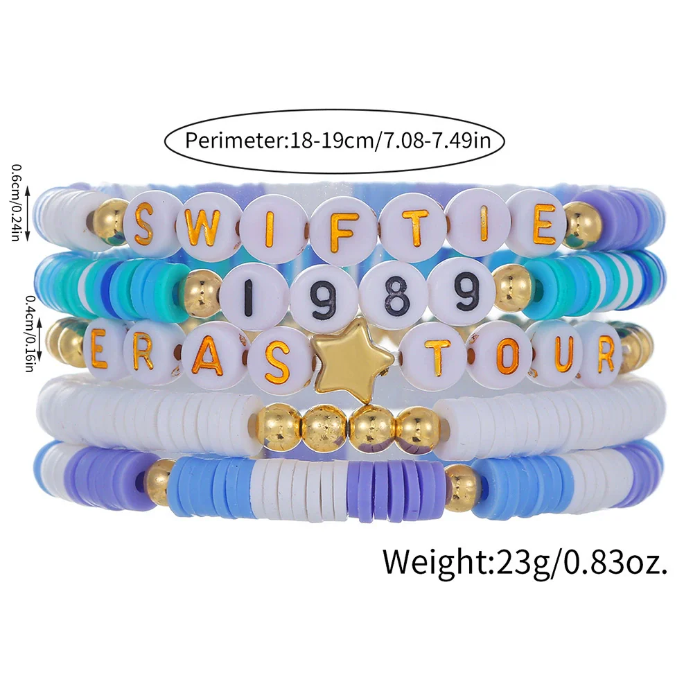 Wholesale Soft Pottery Stainless Steel Copper Beads Acrylic Handmade Friendship Letter Geometric Bracelet - Image 4
